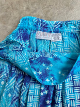 Load image into Gallery viewer, 80s Vintage Pier 1 Blue Tie-Dye Multi-Pattern Pants (M)