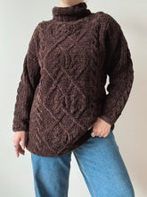 Load image into Gallery viewer, 90s Vintage Express Brown Chenille Hand-Knit Sweater (M)