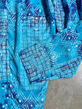 Load image into Gallery viewer, 80s Vintage Pier 1 Blue Tie-Dye Multi-Pattern Pants (M)