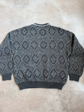 Load image into Gallery viewer, Vintage Grey Diamond Wool Knit Sweater (L/XL)