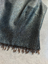 Load image into Gallery viewer, Vintage Metallic Beaded Trim Cropped Sleeveless Blouse (M/L)