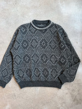 Load image into Gallery viewer, Vintage Grey Diamond Wool Knit Sweater (L/XL)