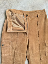 Load image into Gallery viewer, Y2K Massini Tan Suede Leather Cargo Pants (Waist 28”)