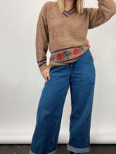 Load image into Gallery viewer, 80s Vintage Doncaster Brown Patterned V-Neck Sweater (M)