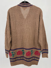 Load image into Gallery viewer, 80s Vintage Doncaster Brown Patterned V-Neck Sweater (M)