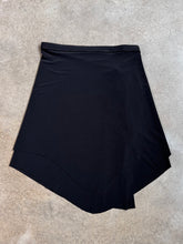 Load image into Gallery viewer, Y2K Rhinestone Heart Black Slinky Asymmetric Skirt (L)