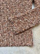 Load image into Gallery viewer, Vintage Dana Buchman Marled Brown Cotton & Wool Knit Scoop Neck Sweater | Medium