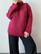 Load image into Gallery viewer, Vintage Carole Little Magenta Mohair Turtleneck Sweater (L)