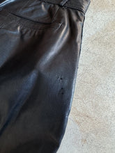 Load image into Gallery viewer, 80s Vintage Laurice Black Pleated Leather Trousers (W28")