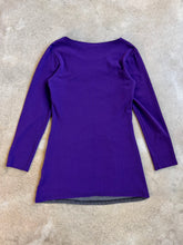 Load image into Gallery viewer, Trop Belle Pour Toi Purple & Grey Houndstooth Mod-Style Long Sleeve Mini Dress (S)