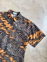Load image into Gallery viewer, Vintage Robert Stock Animal Print Silk Button-Up Shirt (S)