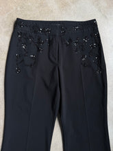 Load image into Gallery viewer, Y2K The Limited Black Floral Beaded Flare Pants (W31”)