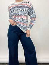 Load image into Gallery viewer, Vintage Rose Pink & Purple Patterned Crewneck Sweater (S/M)