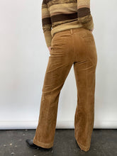 Load image into Gallery viewer, Tan Velvet Cord Flare Trousers (W32")