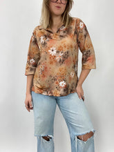 Load image into Gallery viewer, Vintage Handmade Burnt Orange Floral Top (M/L)