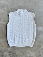 Load image into Gallery viewer, 80s Vintage Russ White Cotton-Ramie Knit Mock Neck Vest Top (L)