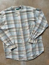 Load image into Gallery viewer, 90s Vintage Muted Plaid Grandad Collar Cotton Shirt (M)