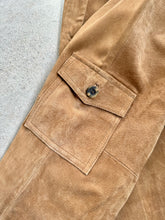 Load image into Gallery viewer, Y2K Massini Tan Suede Leather Cargo Pants (Waist 28”)
