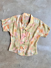 Load image into Gallery viewer, Vintage Sheer Floral Short Sleeve Blouse | Medium