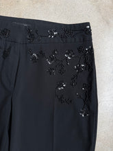 Load image into Gallery viewer, Y2K The Limited Black Floral Beaded Flare Pants (W31”)