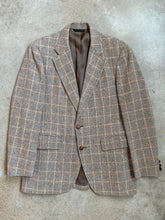Load image into Gallery viewer, 70s Vintage Neutral Blue Plaid Tweed Sport Coat (M/L)