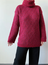 Load image into Gallery viewer, Vintage Carole Little Magenta Mohair Turtleneck Sweater (L)