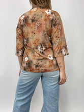 Load image into Gallery viewer, Vintage Handmade Burnt Orange Floral Top (M/L)