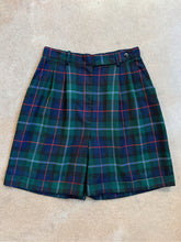 Load image into Gallery viewer, Vintage Tartan Plaid Pleat-Front Cuffed Shorts (W29")