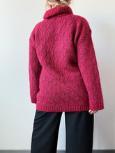 Load image into Gallery viewer, Vintage Carole Little Magenta Mohair Turtleneck Sweater (L)