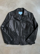 Load image into Gallery viewer, Nine West Black Leather Zip-Up Jacket (XL)