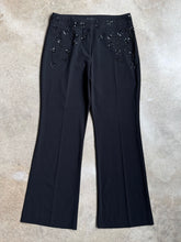 Load image into Gallery viewer, Y2K The Limited Black Floral Beaded Flare Pants (W31”)
