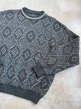 Load image into Gallery viewer, Vintage Grey Diamond Wool Knit Sweater (L/XL)
