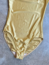 Load image into Gallery viewer, 90s Vintage Together! Gold Metallic Scoop Neck Bodysuit (M)