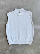 Load image into Gallery viewer, 80s Vintage Russ White Cotton-Ramie Knit Mock Neck Vest Top (L)