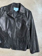Load image into Gallery viewer, Nine West Black Leather Zip-Up Jacket (XL)