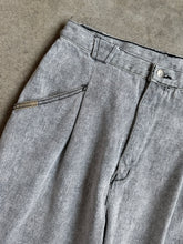 Load image into Gallery viewer, 80s Vintage Gitano Grey Acid Wash Pleated Jeans (W29”)