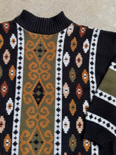 Load image into Gallery viewer, 80s Vintage Clifton Place Southwestern Knit Mock Neck Sweater (L)