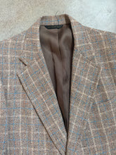 Load image into Gallery viewer, 70s Vintage Neutral Blue Plaid Tweed Sport Coat (M/L)