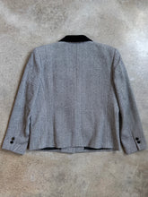 Load image into Gallery viewer, Vintage Velvet Collar Check Woven Wool Blazer (L)