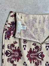 Load image into Gallery viewer, 90s Vintage Norton McNaughton Paisley Print Linen-Blend Maxi Skirt (W30”)