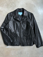 Load image into Gallery viewer, Nine West Black Leather Zip-Up Jacket (XL)