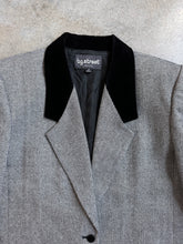 Load image into Gallery viewer, Vintage Velvet Collar Check Woven Wool Blazer (L)