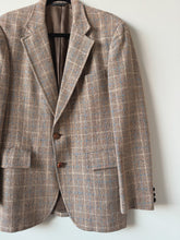 Load image into Gallery viewer, 70s Vintage Neutral Blue Plaid Tweed Sport Coat (M/L)