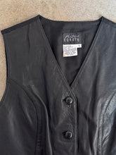 Load image into Gallery viewer, Vintage Boutique Europa Black Leather Vest (L)