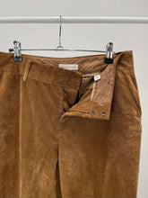Load image into Gallery viewer, Tan Velvet Cord Flare Trousers (W32")