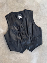 Load image into Gallery viewer, Vintage Boutique Europa Black Leather Vest (L)