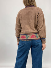 Load image into Gallery viewer, 80s Vintage Doncaster Brown Patterned V-Neck Sweater (M)