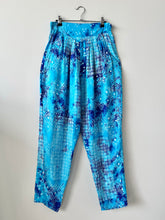 Load image into Gallery viewer, 80s Vintage Pier 1 Blue Tie-Dye Multi-Pattern Pants (M)