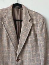 Load image into Gallery viewer, 70s Vintage Neutral Blue Plaid Tweed Sport Coat (M/L)