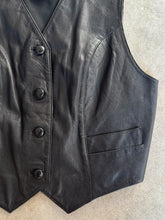 Load image into Gallery viewer, Vintage Boutique Europa Black Leather Vest (L)